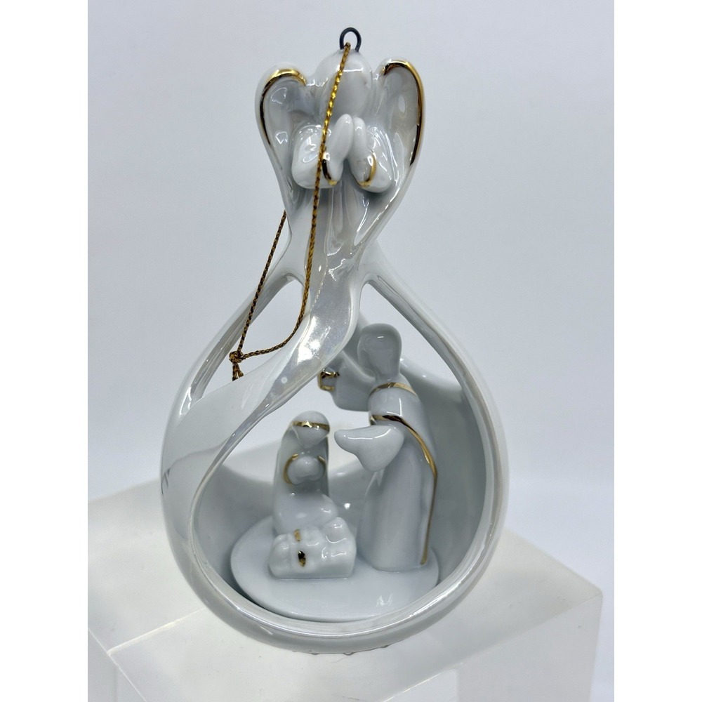 Angel Watching Over Holy Family Ornament Gift Indoor Home Decor Any Occasion